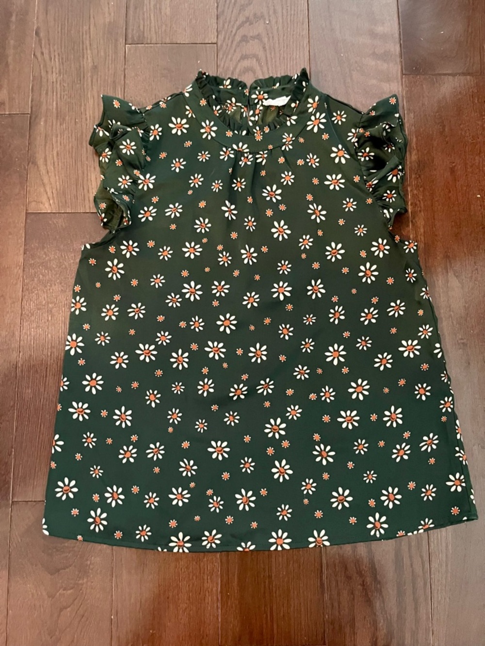 THML Green Floral Daisy Print Blouse
